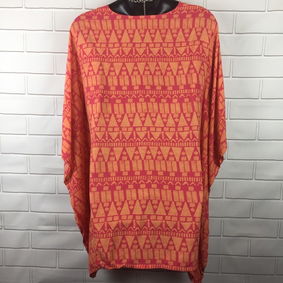 Belle Gray/ Lisa Rina Boho Poncho Top Size L - Picture 5 of 8